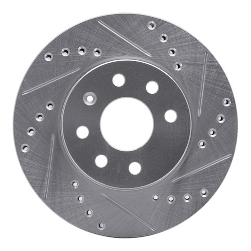 R1 00-02 Daewoo Nubira Front Right Drilled & Slotted Silver Brake Rotor