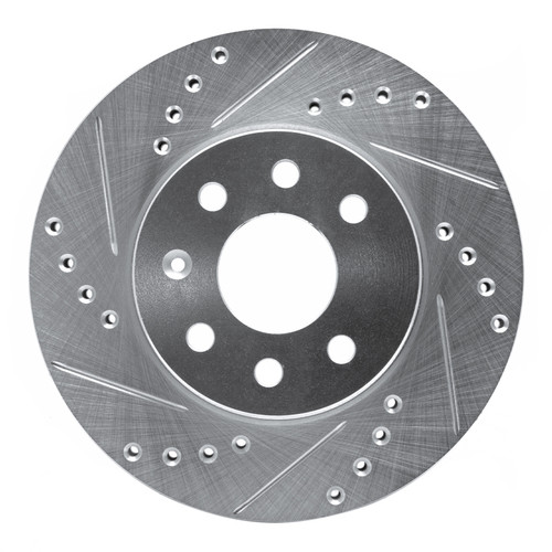 R1 00-02 Daewoo Nubira Front Left Drilled & Slotted Silver Brake Rotor