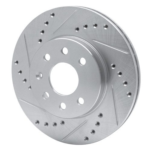 R1 00-02 Daewoo Nubira Front Left Drilled & Slotted Silver Brake Rotor