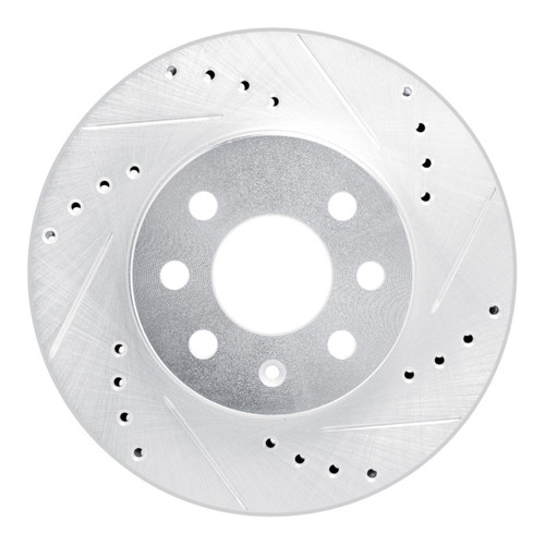 R1 99-99 Daewoo Nubira Front Right Drilled & Slotted Silver Brake Rotor