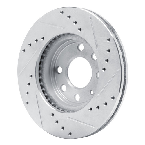 R1 99-99 Daewoo Nubira Front Right Drilled & Slotted Silver Brake Rotor