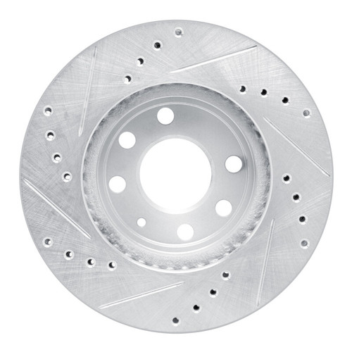 R1 99-99 Daewoo Nubira Front Right Drilled & Slotted Silver Brake Rotor