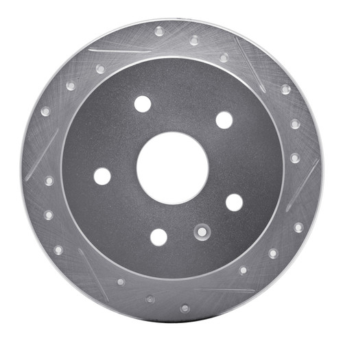 R1 99-02 Daewoo Leganza Rear Right Drilled & Slotted Silver Brake Rotor