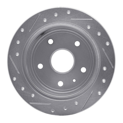 R1 99-02 Daewoo Leganza Rear Right Drilled & Slotted Silver Brake Rotor