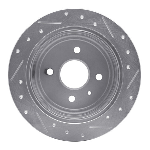 R1 99-02 Daewoo Nubira Rear Left Drilled & Slotted Silver Brake Rotor