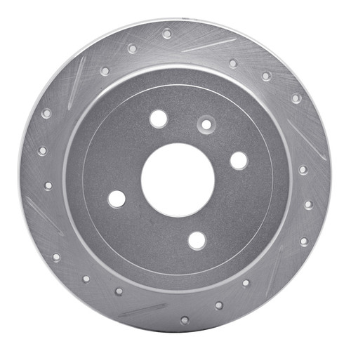 R1 99-02 Daewoo Nubira Rear Right Drilled & Slotted Silver Brake Rotor