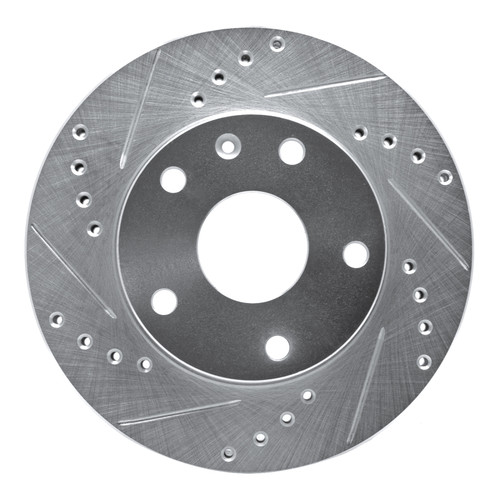 R1 99-02 Daewoo Leganza Front Left Drilled & Slotted Silver Brake Rotor