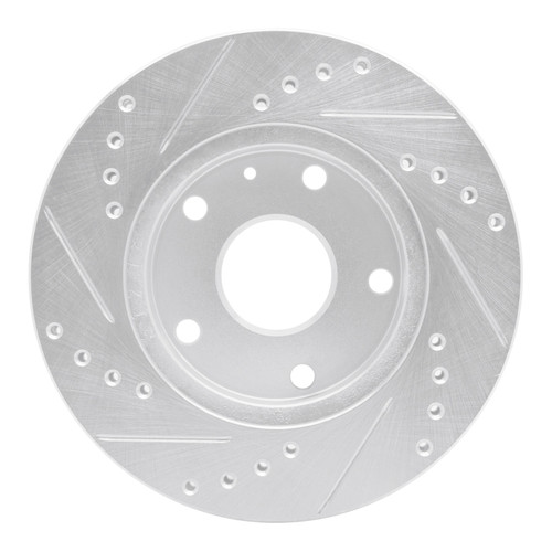 R1 99-02 Daewoo Leganza Front Right Drilled & Slotted Silver Brake Rotor