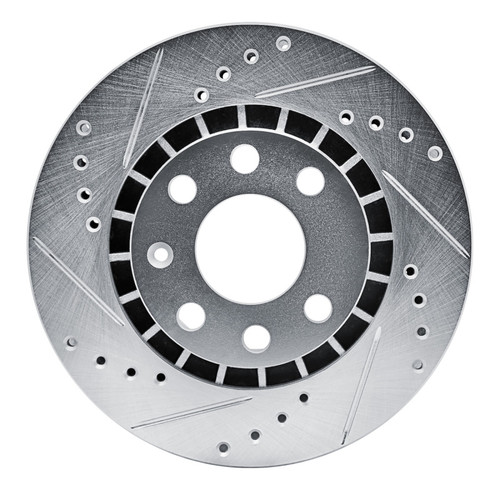 R1 88-02 Daewoo Lanos Front Left Drilled & Slotted Silver Brake Rotor