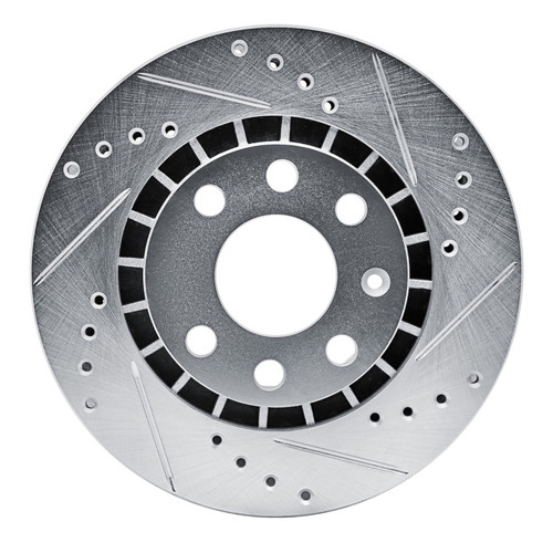 R1 88-02 Daewoo Lanos Front Right Drilled & Slotted Silver Brake Rotor