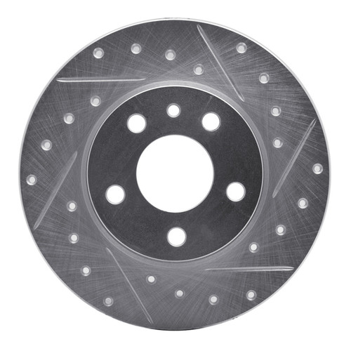 R1 91-95 Alfa Romeo 164 Rear Right Drilled & Slotted Silver Brake Rotor