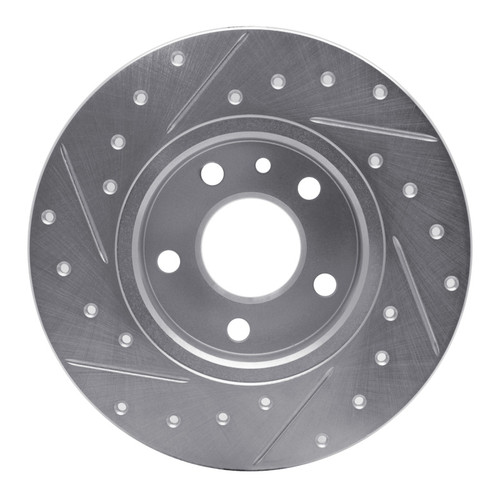 R1 91-95 Alfa Romeo 164 Rear Right Drilled & Slotted Silver Brake Rotor