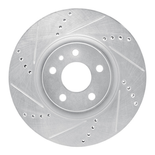 R1 91-20 Alfa Romeo 164 Front Left Drilled & Slotted Silver Brake Rotor
