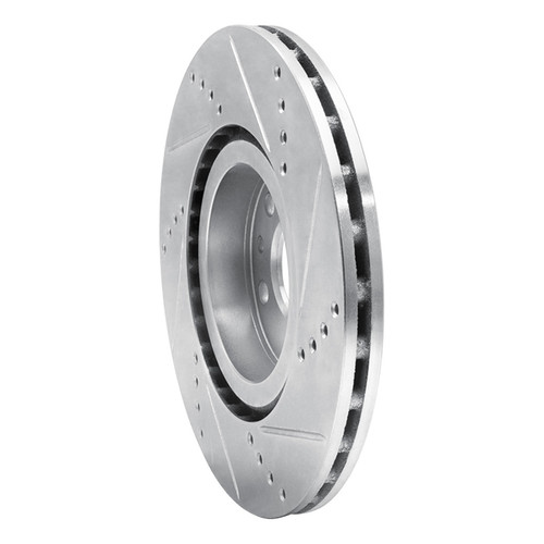 R1 91-20 Alfa Romeo 164 Front Left Drilled & Slotted Silver Brake Rotor