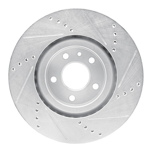 R1 91-20 Alfa Romeo 164 Front Left Drilled & Slotted Silver Brake Rotor
