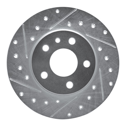 R1 91-95 Alfa Romeo 164 Rear Left Drilled & Slotted Silver Brake Rotor