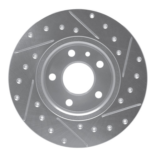 R1 91-95 Alfa Romeo 164 Rear Left Drilled & Slotted Silver Brake Rotor