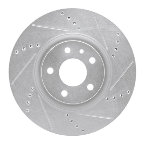 R1 91-20 Alfa Romeo 164 Front Right Drilled & Slotted Silver Brake Rotor