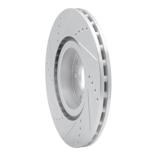 R1 91-20 Alfa Romeo 164 Front Right Drilled & Slotted Silver Brake Rotor