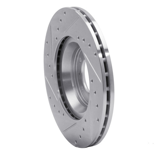 R1 81-89 Alfa Romeo GTV-6 Front Right Drilled & Slotted Silver Brake Rotor