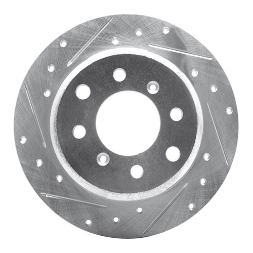 R1 64-94 Alfa Romeo Giulia Sprint Rear Left Drilled & Slotted Silver Brake Rotor