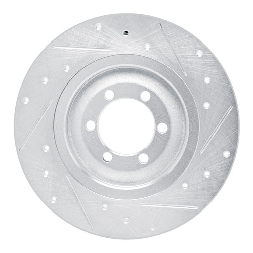 R1 75-79 Alfa Romeo Sport Rear Left Drilled & Slotted Silver Brake Rotor