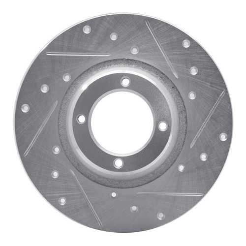 R1 75-80 Triumph TR7 Front Right Drilled & Slotted Silver Brake Rotor