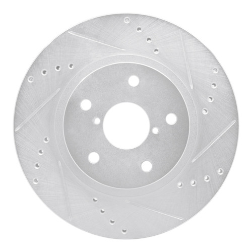 R1 19-24 Subaru Forester Front Right Drilled & Slotted Silver Brake Rotor