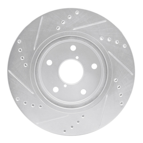 R1 19-24 Subaru Forester Front Right Drilled & Slotted Silver Brake Rotor