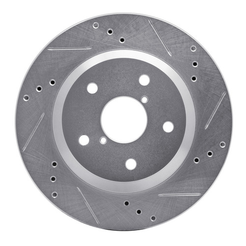 R1 19-25 Subaru Crosstrek Rear Right Drilled & Slotted Silver Brake Rotor