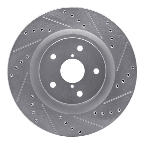 R1 19-24 Subaru Forester Front Right Drilled & Slotted Silver Brake Rotor EDZ-13045R