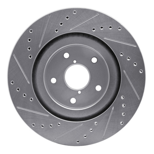 R1 19-24 Subaru Forester Front Right Drilled & Slotted Silver Brake Rotor EDZ-13045R