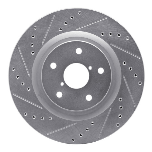 R1 19-24 Subaru Forester Front Left Drilled & Slotted Silver Brake Rotor EDZ-13045L