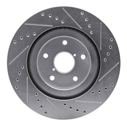 R1 19-24 Subaru Forester Front Left Drilled & Slotted Silver Brake Rotor EDZ-13045L