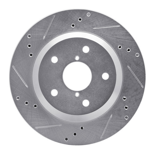 R1 19-25 Subaru Impreza Rear Left Drilled & Slotted Silver Brake Rotor