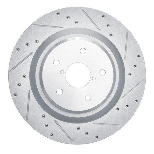 R1 19-25 Subaru ASCENT Rear Right Drilled & Slotted Silver Brake Rotor