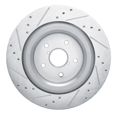 R1 19-25 Subaru ASCENT Rear Right Drilled & Slotted Silver Brake Rotor