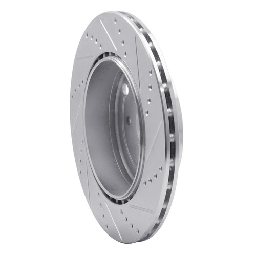 R1 18-25 Subaru WRX STI Rear Left Drilled & Slotted Silver Brake Rotor