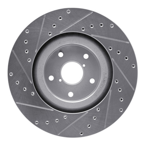 R1 19-23 Subaru ASCENT Front Right Drilled & Slotted Silver Brake Rotor