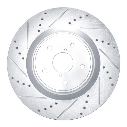 R1 18-25 Subaru WRX STI Front Left Drilled & Slotted Silver Brake Rotor