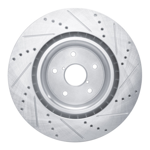 R1 18-25 Subaru WRX STI Front Left Drilled & Slotted Silver Brake Rotor