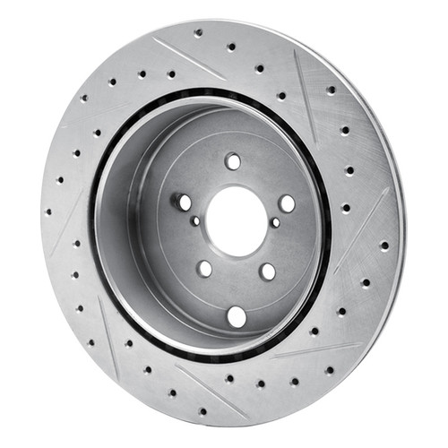 R1 17-25 Subaru BRZ Rear Left Drilled & Slotted Silver Brake Rotor