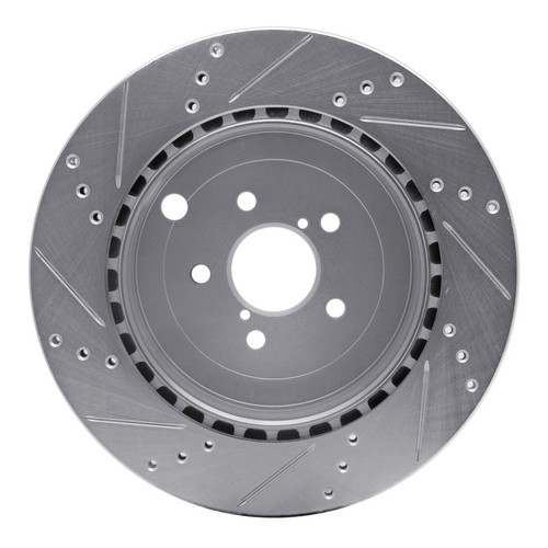 R1 17-25 Subaru BRZ Rear Right Drilled & Slotted Silver Brake Rotor