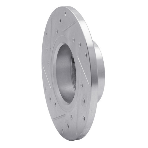 R1 80-83 Subaru GL Front Right Drilled & Slotted Silver Brake Rotor