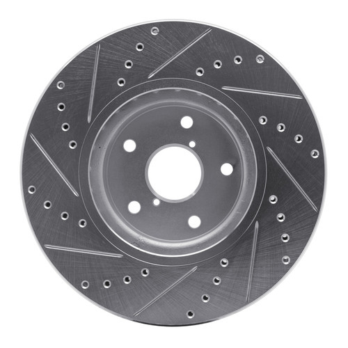 R1 06-21 Subaru WRX Front Right Drilled & Slotted Silver Brake Rotor