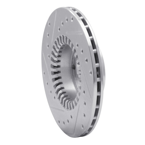 R1 83-89 Subaru BRAT Front Right Drilled & Slotted Silver Brake Rotor