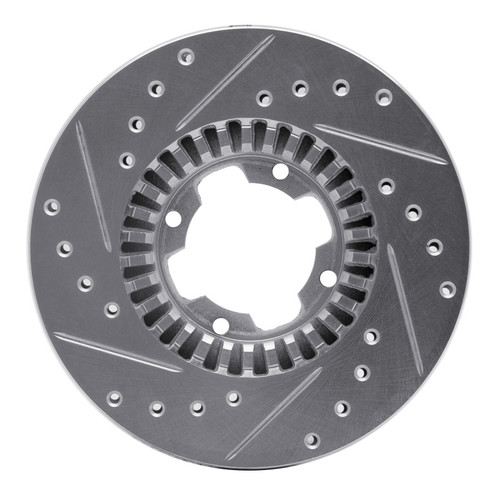 R1 83-89 Subaru BRAT Front Right Drilled & Slotted Silver Brake Rotor