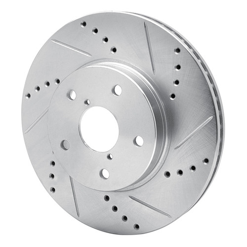 R1 15-19 Subaru Legacy Front Right Drilled & Slotted Silver Brake Rotor