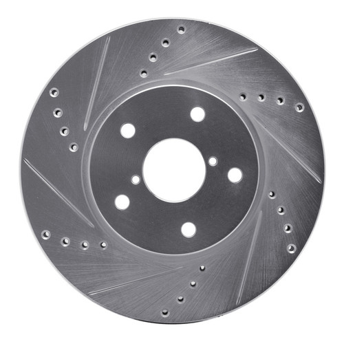 R1 15-19 Subaru Legacy Front Left Drilled & Slotted Silver Brake Rotor