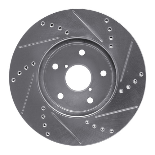 R1 15-19 Subaru Legacy Front Left Drilled & Slotted Silver Brake Rotor